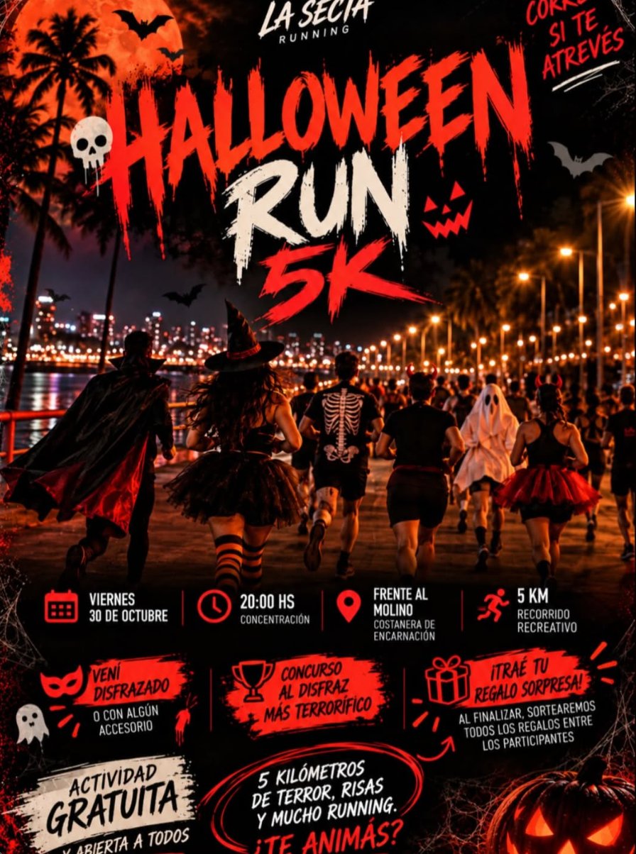 Afiche de Halloween Run 5K en la Costanera
