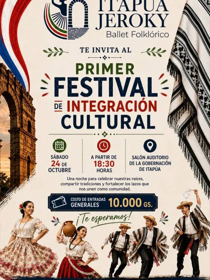 Afiche de Primer Festival de Integración Cultural: Itapúa Jeroky