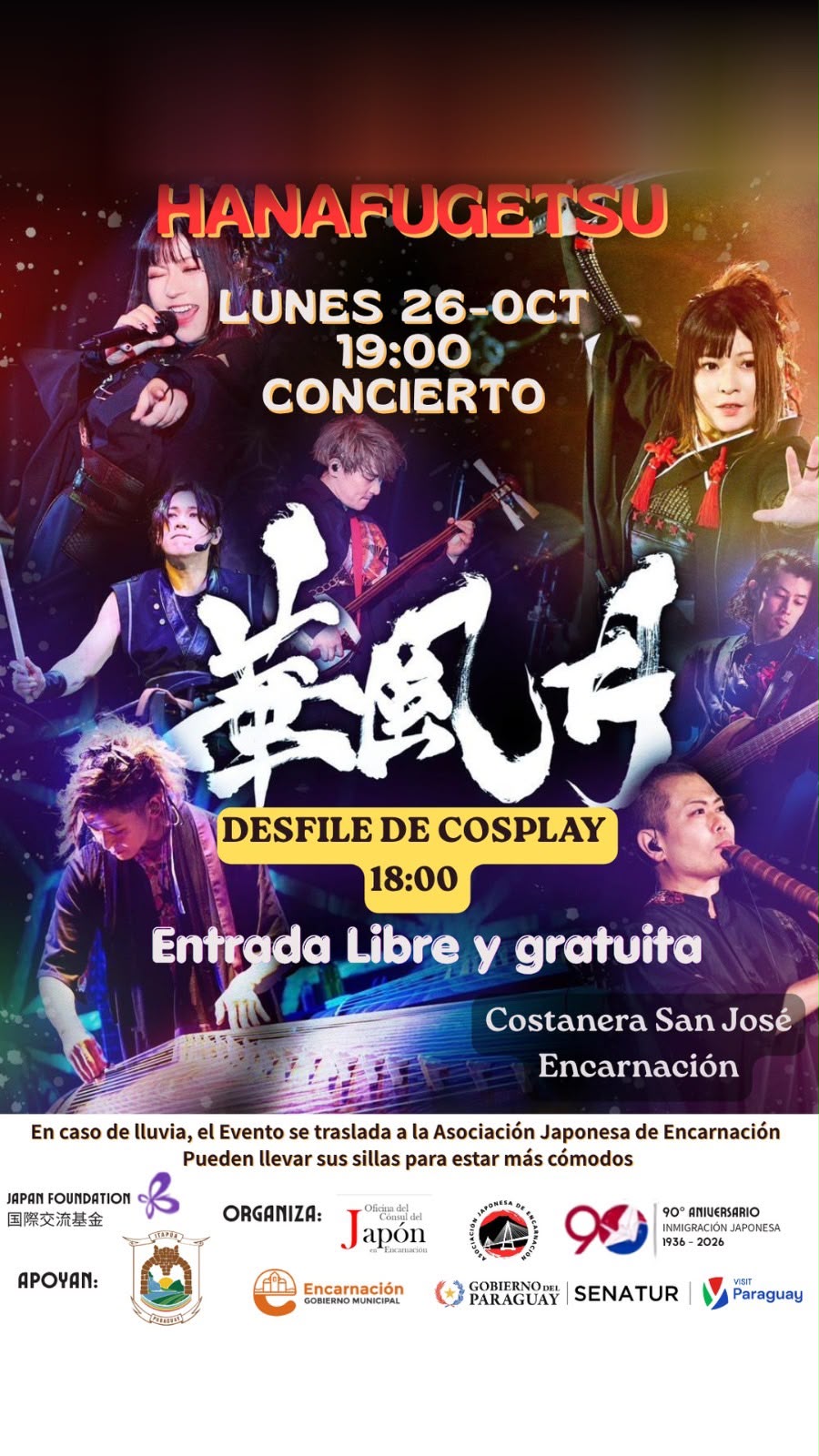 Afiche de Cosplay y concierto de Hanafugetsu